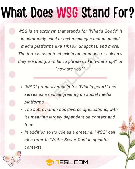 what does wsg mean from a guy|WSG Meaning in Text, and How to Use It in Text。